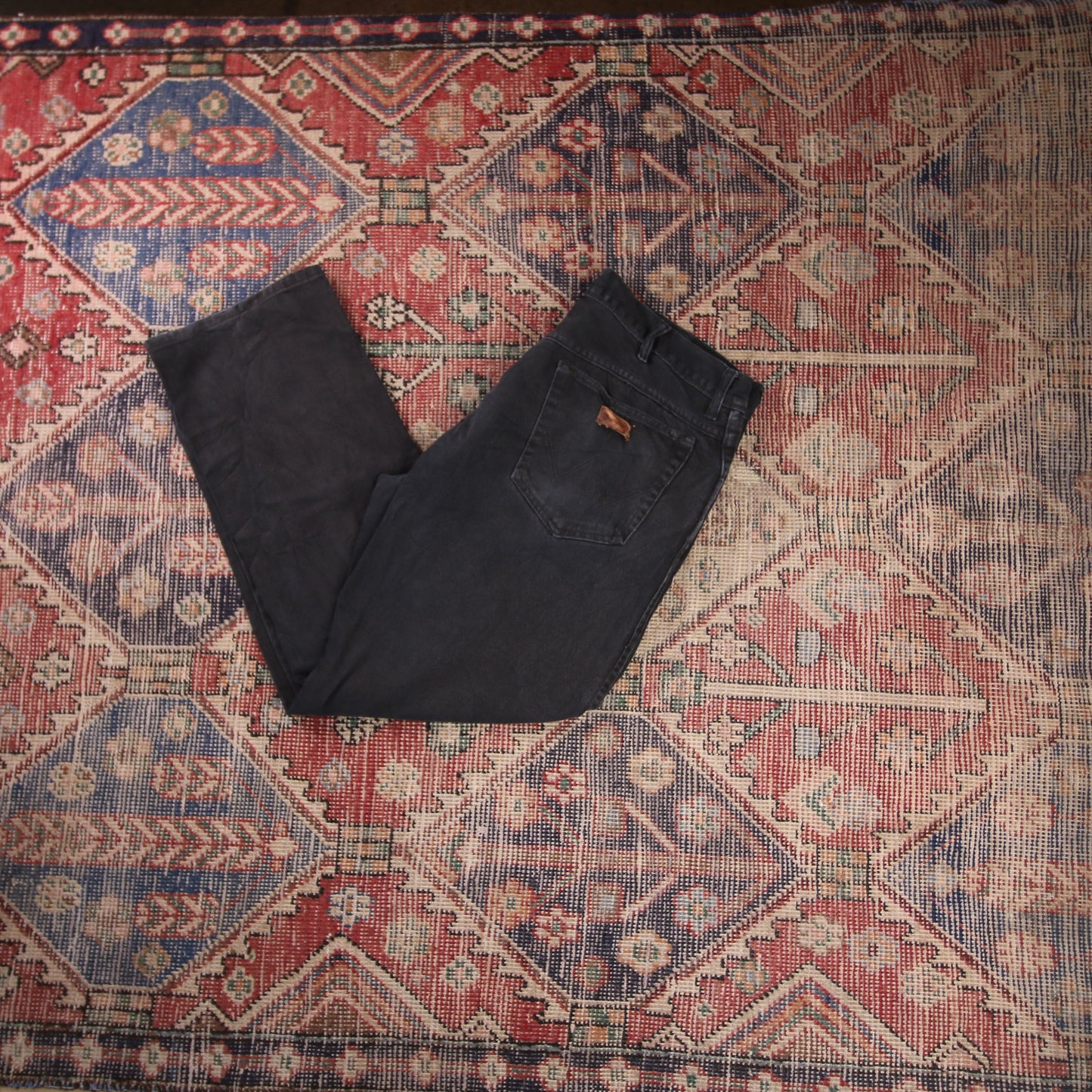 Wrangler W36 L29 Straight Leg Relaxed Fit Black Denim Jeans
