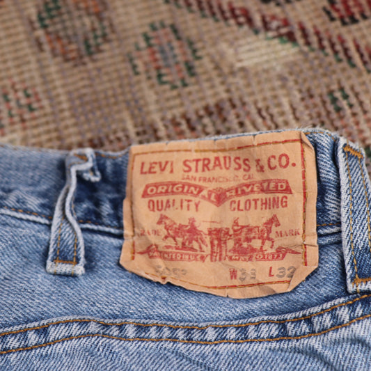 Levi's 505 W36 L31 Straight Leg Regular Fit Blue Denim Jeans
