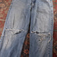 Levi's 501 Red Tab W36 L31 Original Fit Classic Ripped Style Blue Denim Jeans