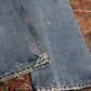 Levi's 505 W36 L30 Straight Leg Regular Fit Classic Ripped Style Blue Denim Jean