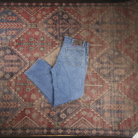 Wrangler W34 L28 Straight Leg Blue Denim Jeans