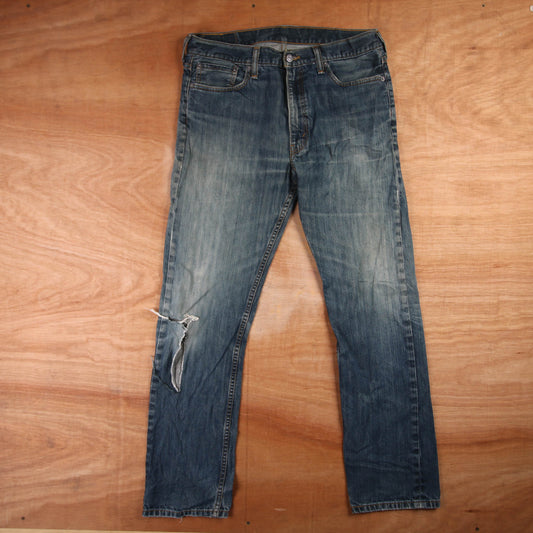 Levi's 513 Red Tab W34 L30 Straight Leg Slim Fit Blue Denim Jeans