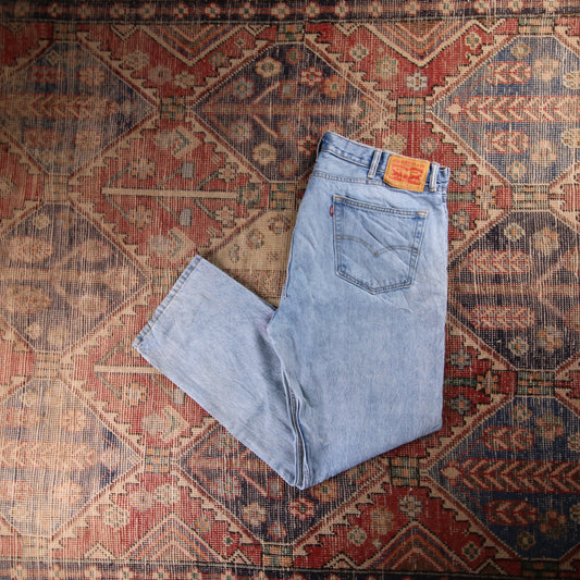 Levi's 505 Orange Tab W42 L28 Straight Leg Regular Fit Blue Denim Jeans