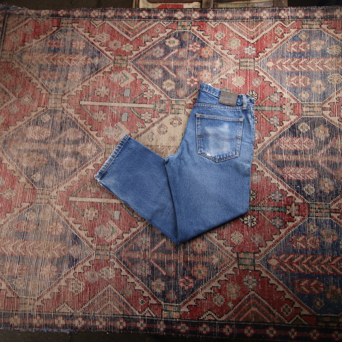 Lee W32 L27 Straight Leg Blue Denim Jeans