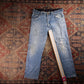 Wrangler W36 L28 Straight Leg Classic Ripped Style Blue Denim Jeans