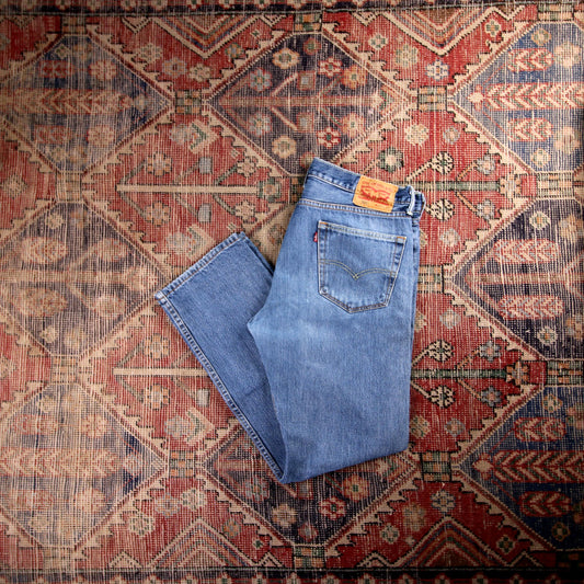 Levi's 505 Red Tab W60 L30 Straight Leg Regular Fit Blue Denim Jeans