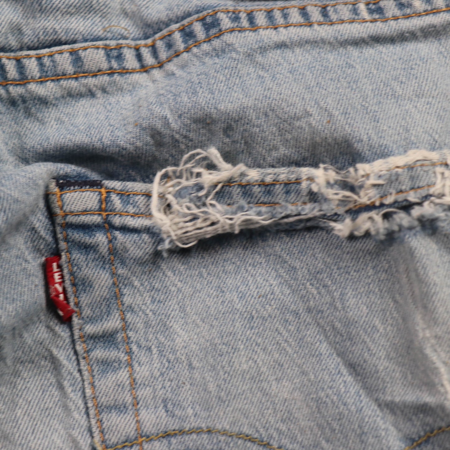 Levi's 501 Red Tab W32 L29 Original Fit Classic Ripped Style Blue Denim Jeans