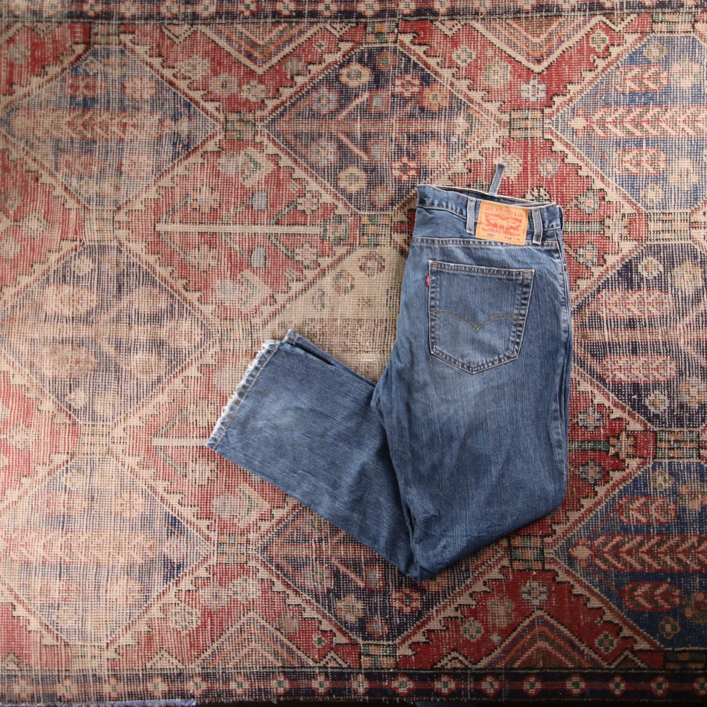 Levi's 559 Red Tab W40 L30 Straight Leg Relaxed Fit Blue Denim Jeans