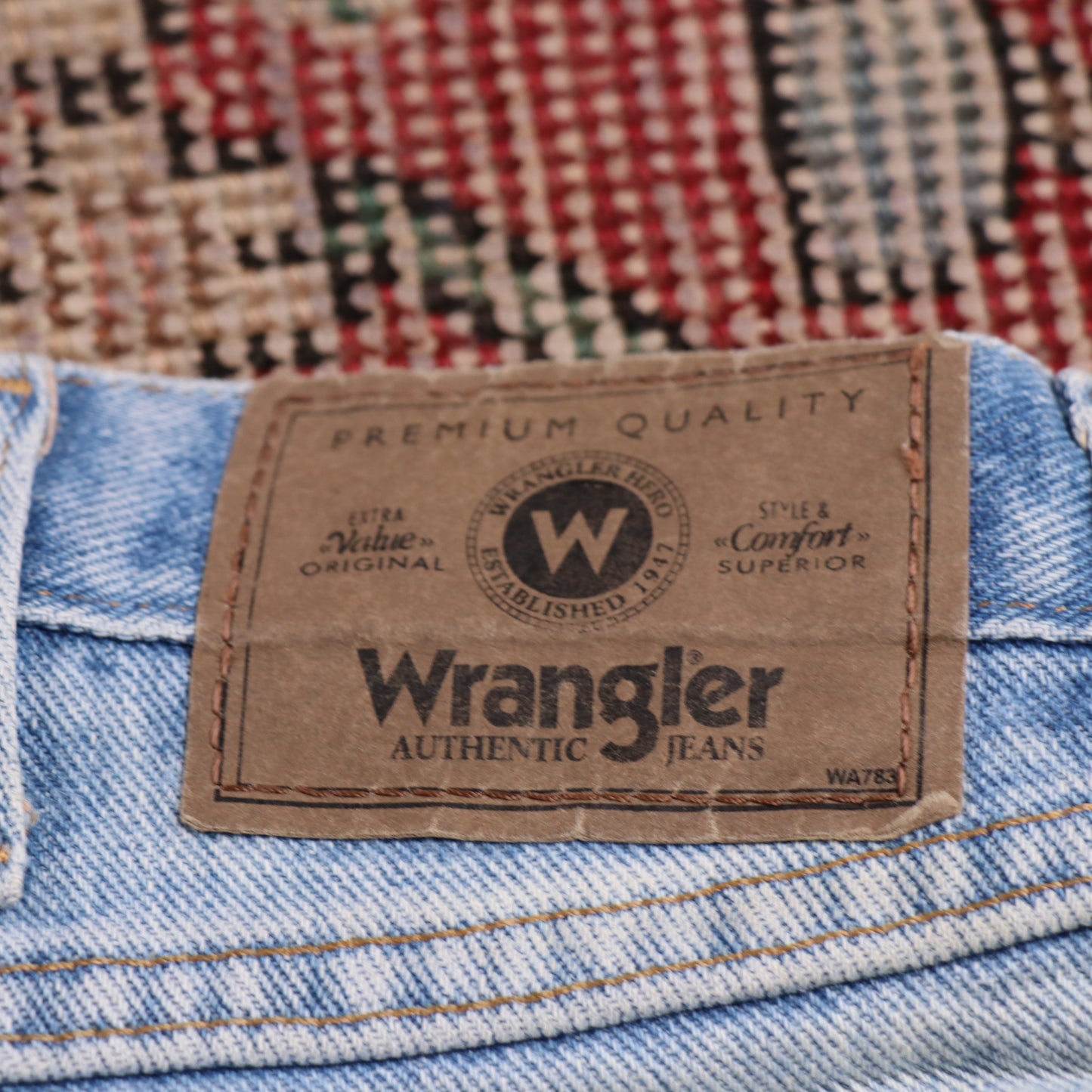 Wrangler W34 L29 Straight Leg Loose Fit Blue Denim Jeans