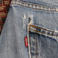 Levi's 505 W36 L30 Straight Leg Regular Fit Classic Ripped Style Blue Denim Jean