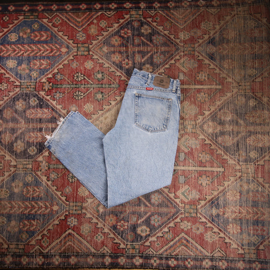 Wrangler W36 L28 Straight Leg Blue Denim Jeans