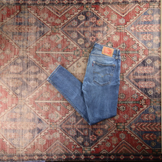 Levi's 512 Red Tab W32 L30 Tapered Leg Slim Fit Blue Denim Jeans