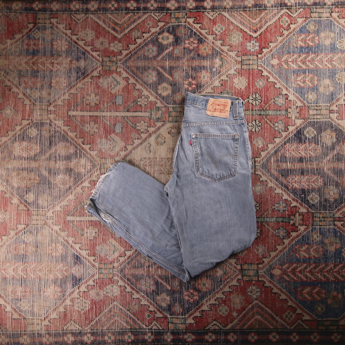 Levi's 559 Red Tab W32 L30 Straight Leg Relaxed Fit Classic Ripped Style Blue De