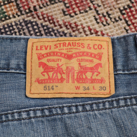 Levi's 514 W34 L29 Straight Leg Blue Denim Jeans