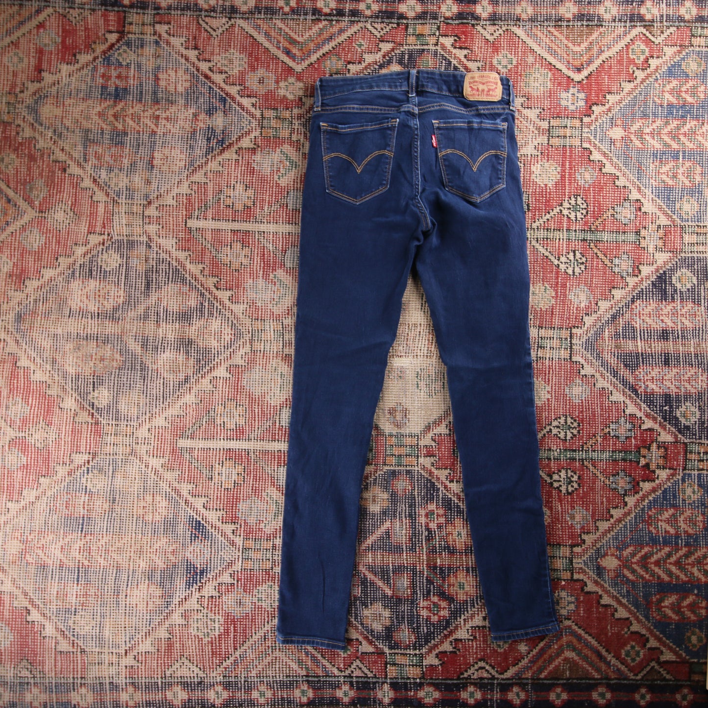 Levi's 711 Red Tab W26 L29 Skinny Blue Denim Jeans