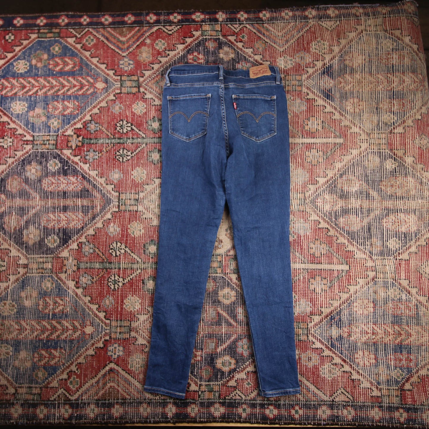 Levi's 720 W26 L26 Skinny Classic Ripped Style Blue Denim Jeans