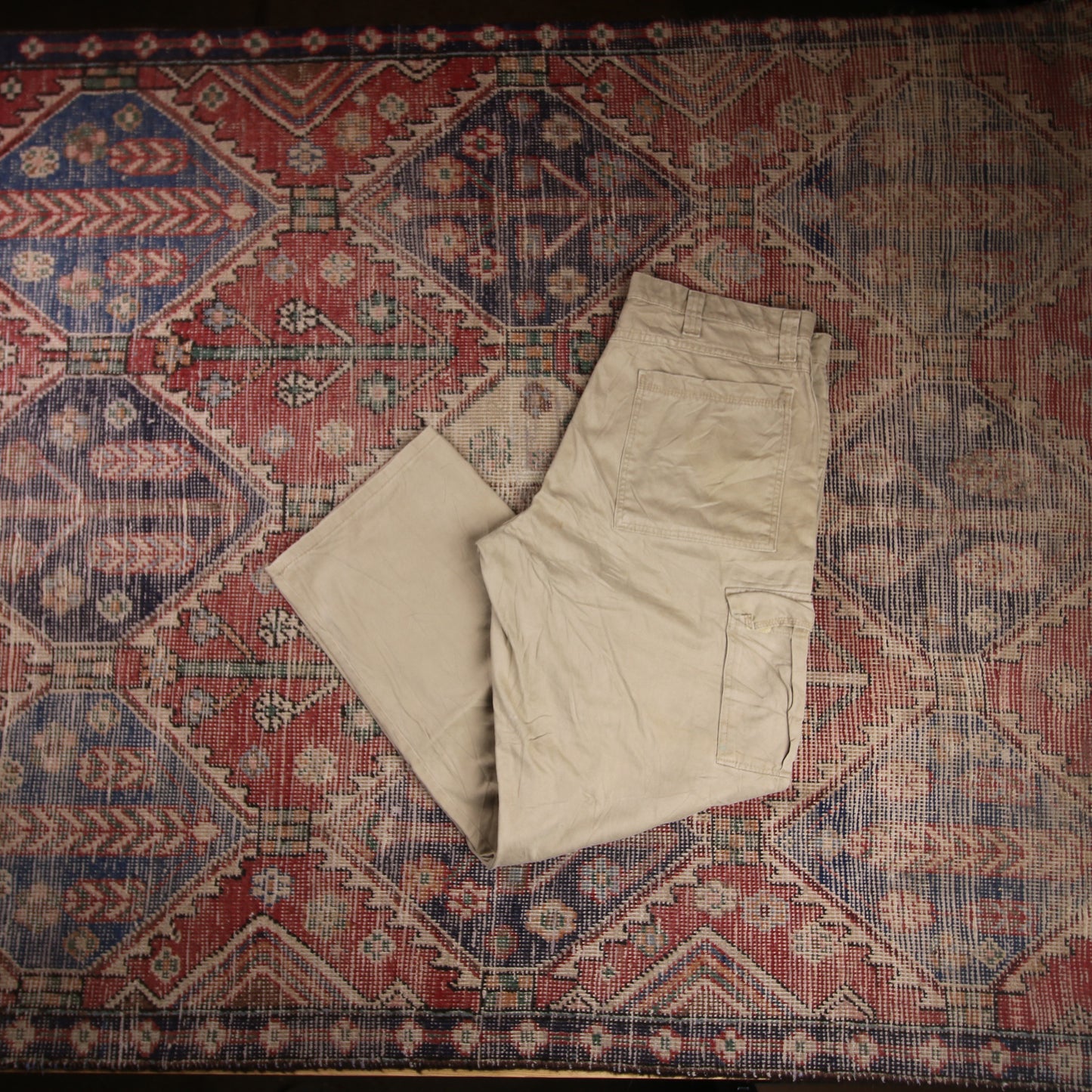 Wrangler W34 L31 Cargo Brown Cotton Blend Trousers