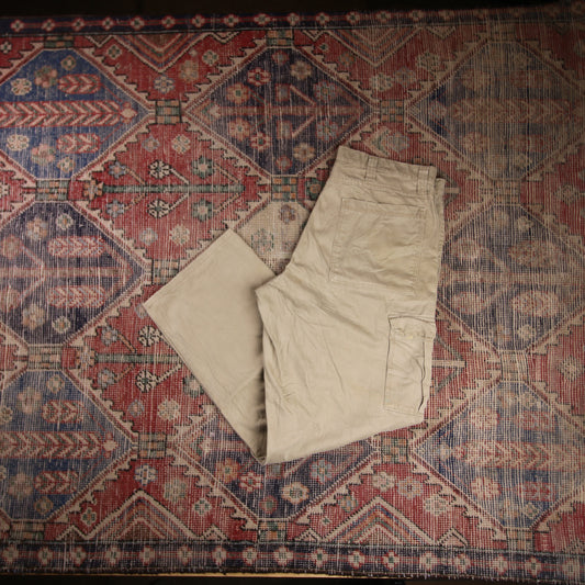 Wrangler W34 L31 Cargo Brown Cotton Blend Trousers