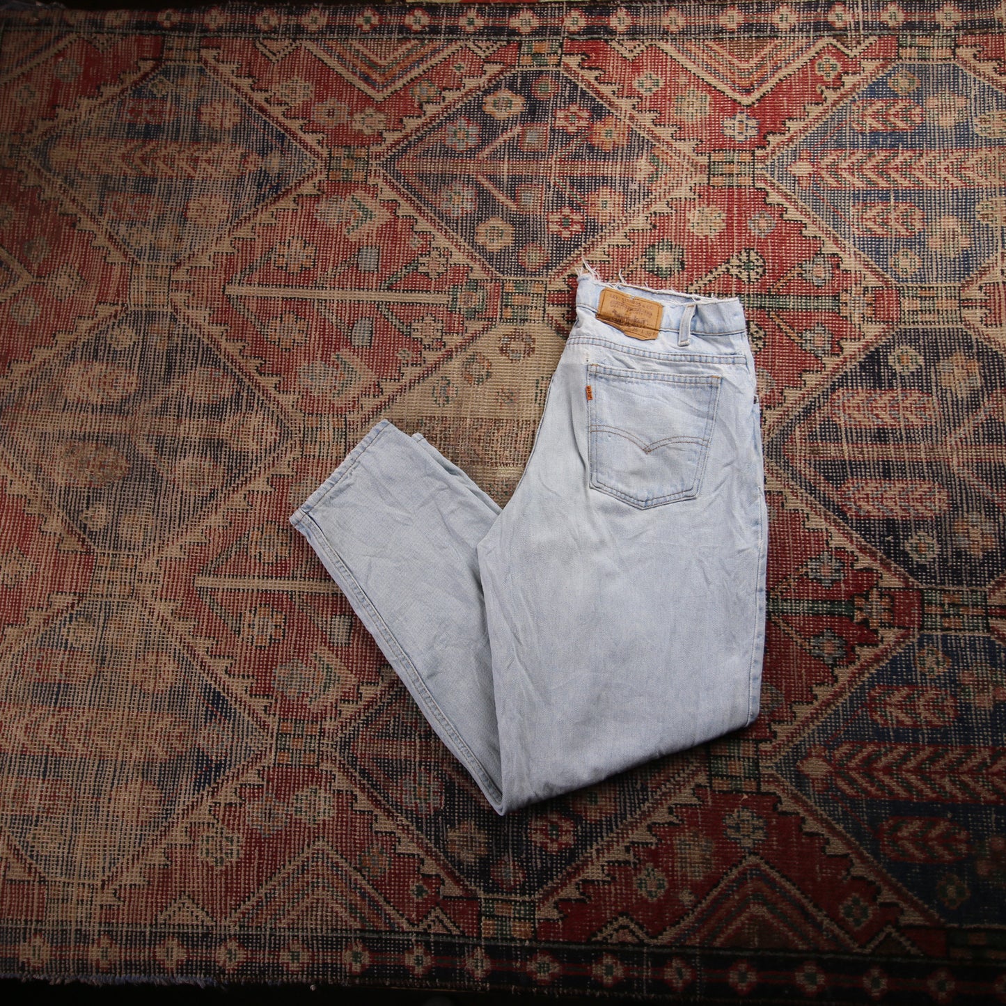 Levi's 501 Orange Tab W34 L28 Original Fit Blue Denim Jeans
