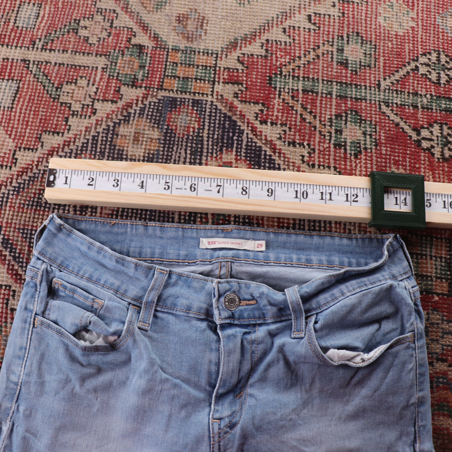 Levi's 535 Red Tab W28 L27 Skinny Fit Blue Denim Jeans