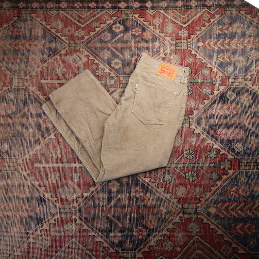 Levi's 514 W36 L27 Straight Leg Beige Corduroy Trousers