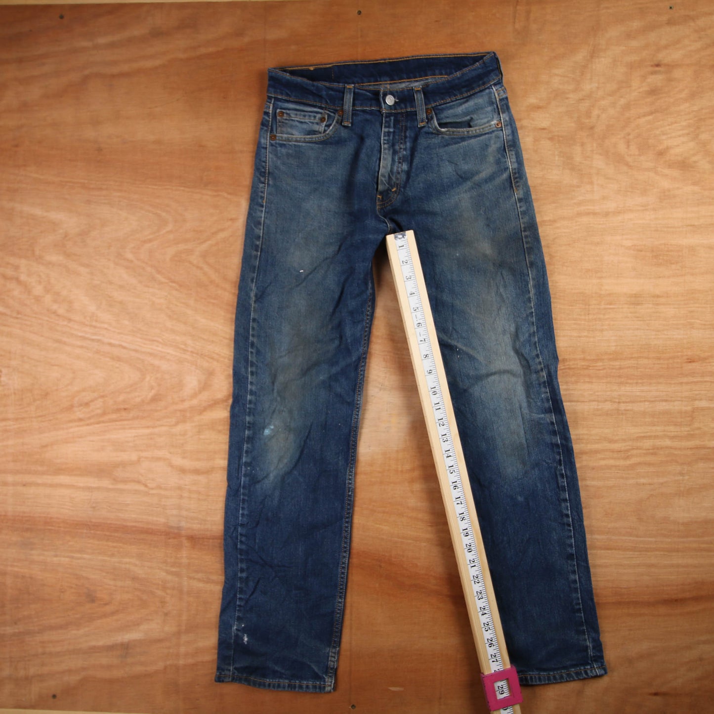 Levi's 505 Red Tab W30 L29 Straight Leg Regular Fit Blue Denim Jeans