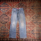 Levi's 514 W24 L25 Straight Leg Classic Ripped Style Blue Denim Jeans