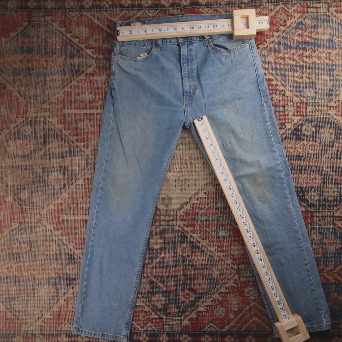 Levi's 505 Red Tab W34 L30 Straight Leg Regular Fit Blue Denim Jeans