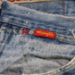 Wrangler W34 L29 Straight Leg Classic Ripped Style Blue Denim Jeans