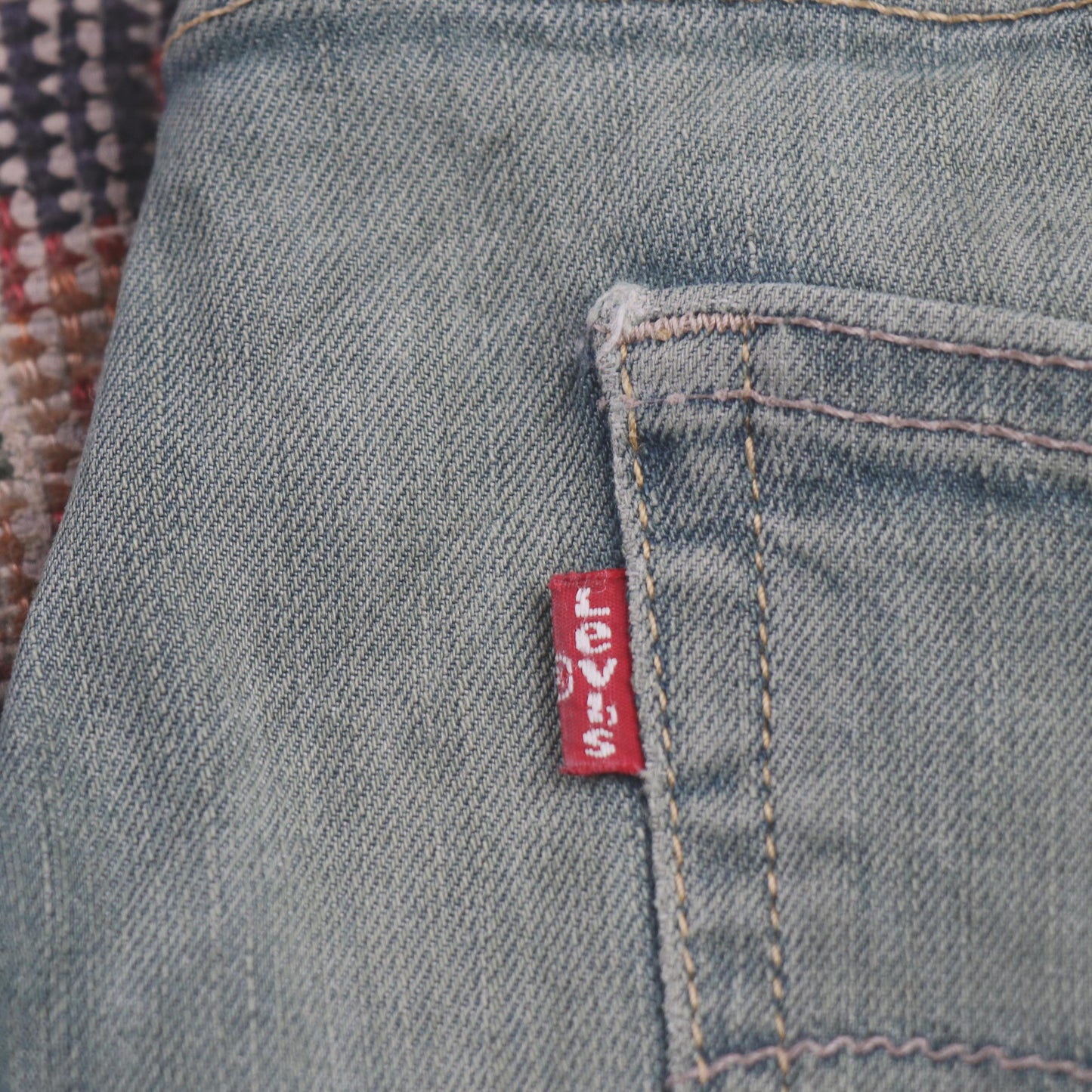 Levi's 511 W32 L34 Slim Fit Classic Ripped Style Green Denim Jeans