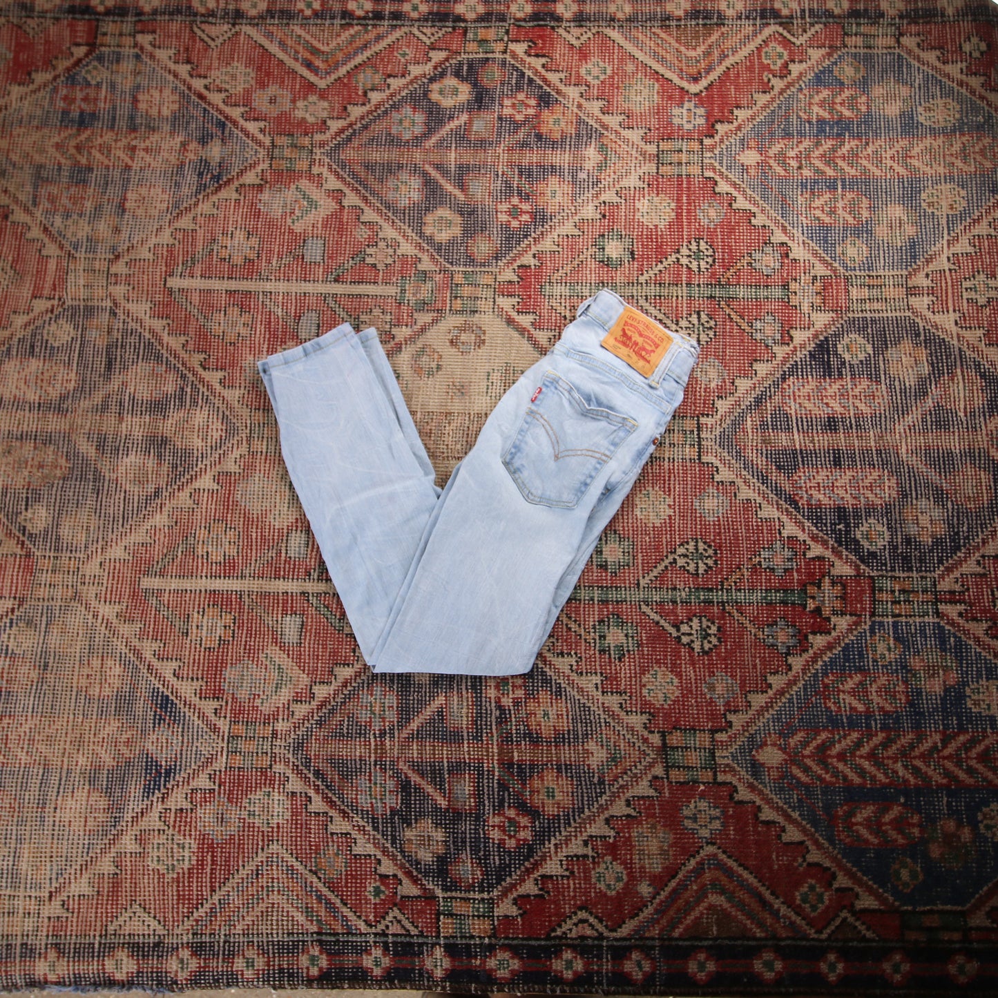 Levi's 502 W24 L26 Tapered Leg Regular Fit Blue Denim Jeans