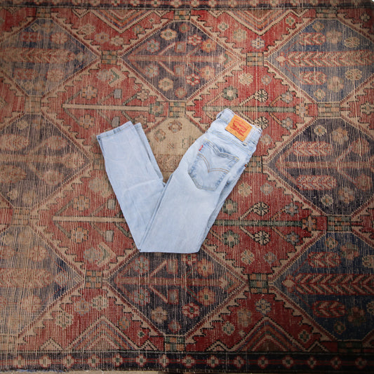 Levi's 502 W24 L26 Tapered Leg Regular Fit Blue Denim Jeans