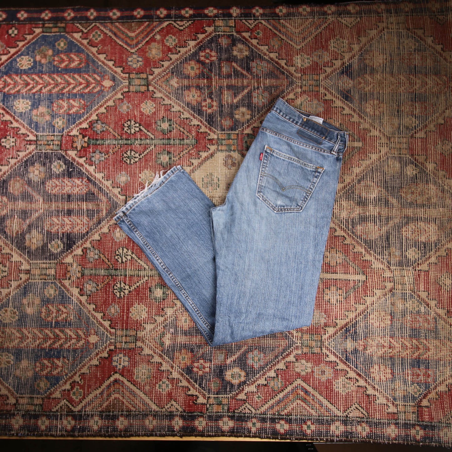 Levi's W38 L32 Straight Leg Blue Denim Jeans