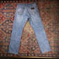 Wrangler W34 L31 Straight Leg Slim Fit Classic Ripped Style Blue Denim Jeans