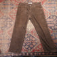 Levi's 559 W34 L28 Straight Leg Relaxed Fit Brown Corduroy Trousers
