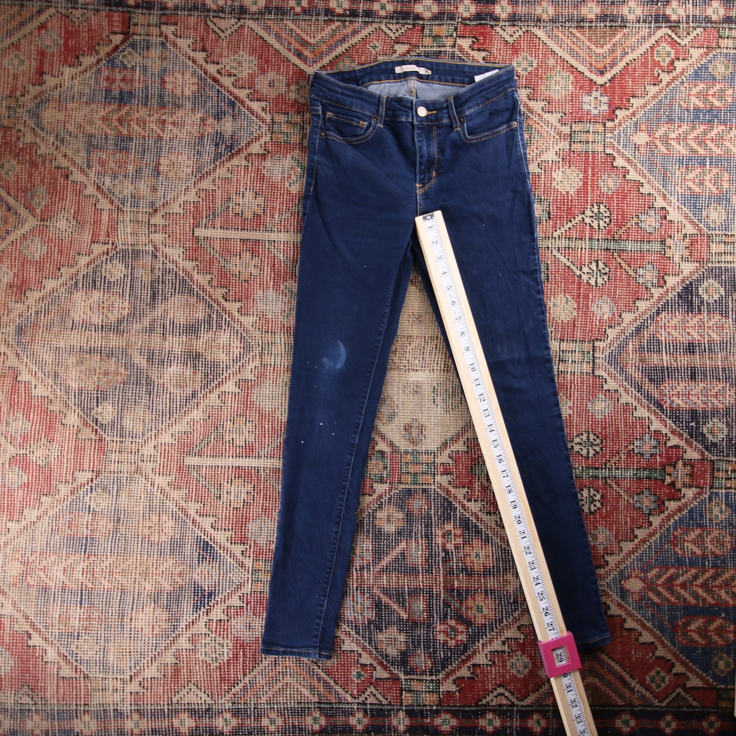 Levi's 711 Red Tab W26 L29 Skinny Blue Denim Jeans