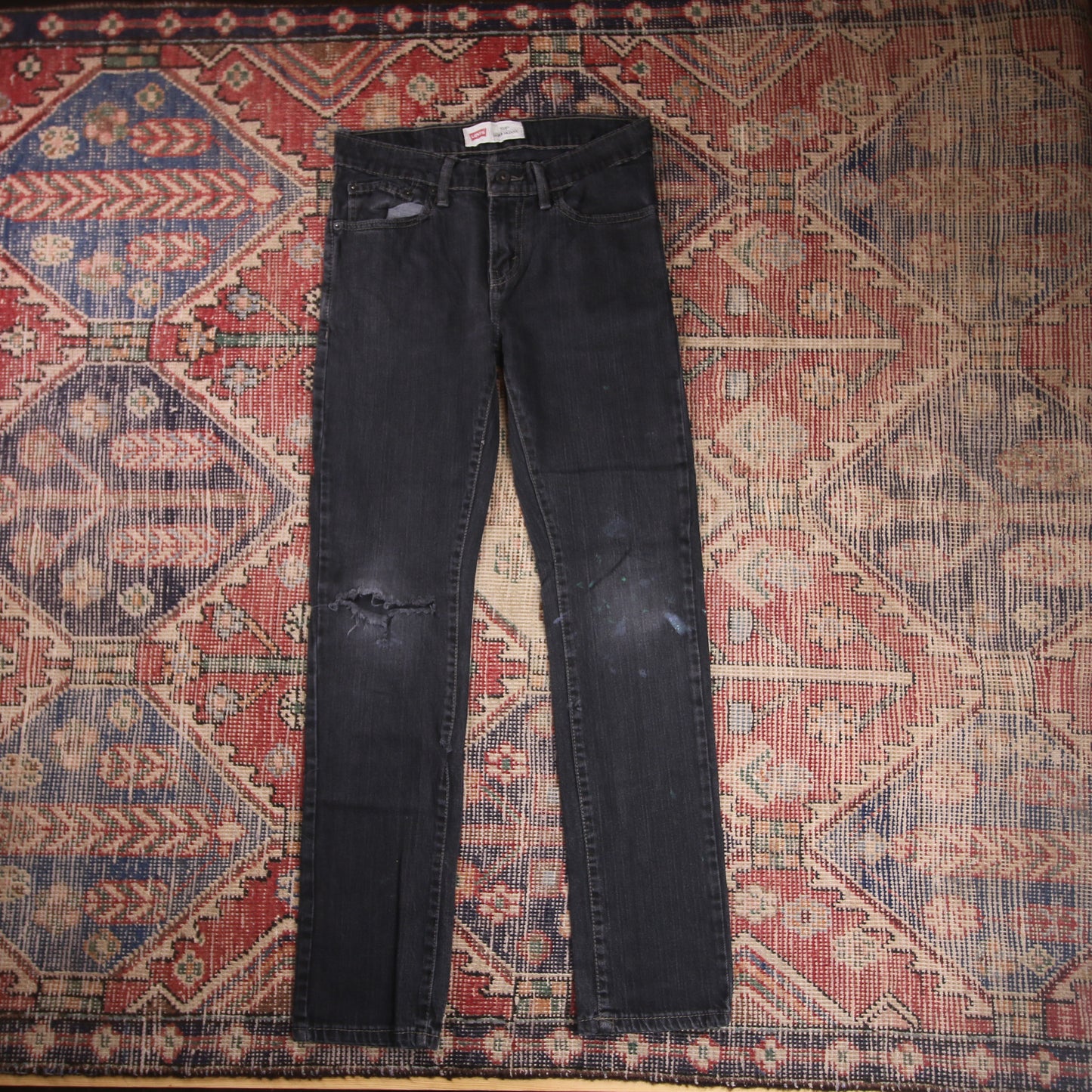 Levi's 510 W29 L29 Skinny Classic Ripped Style Black Denim Jeans