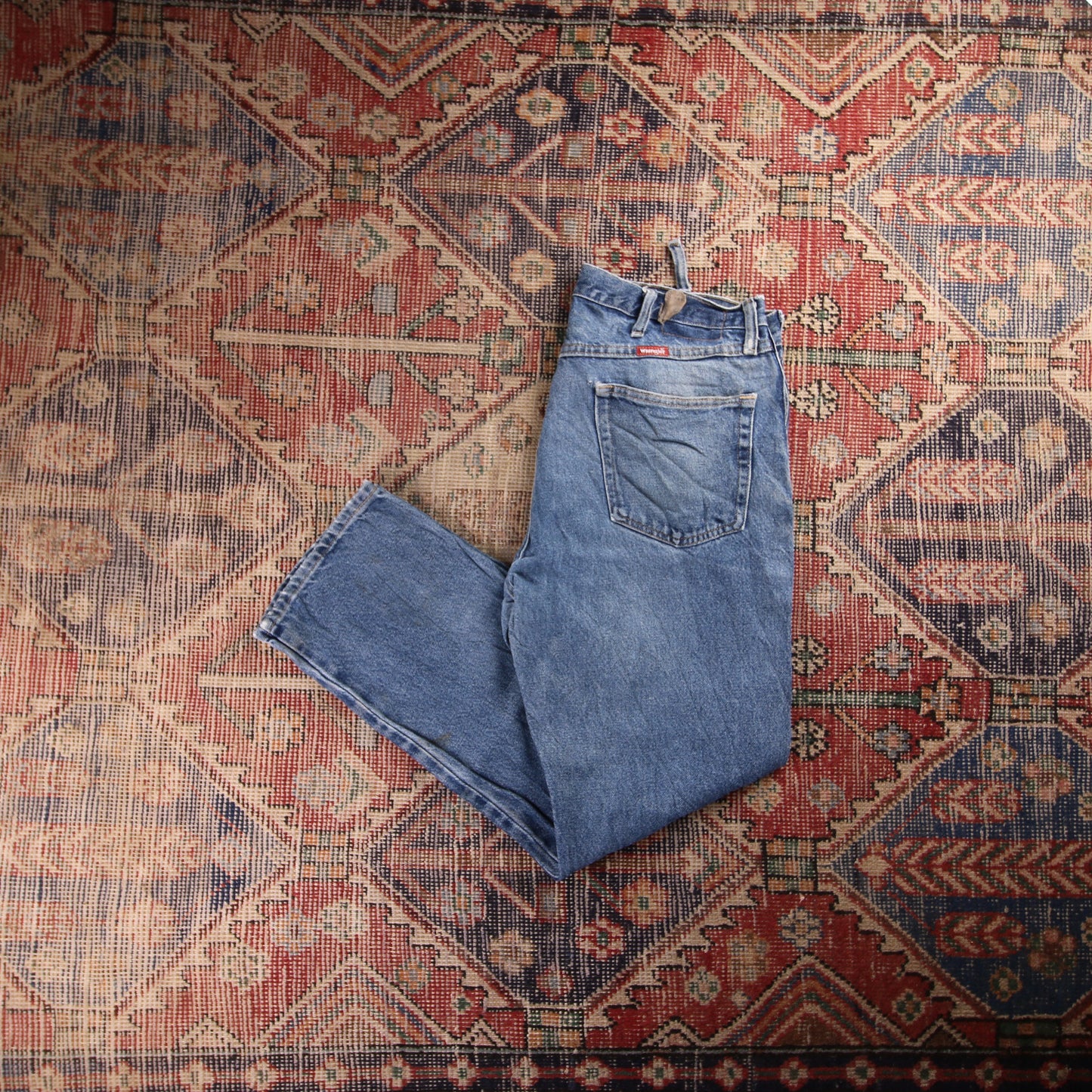 Wrangler W36 L30 Straight Leg Blue Denim Jeans