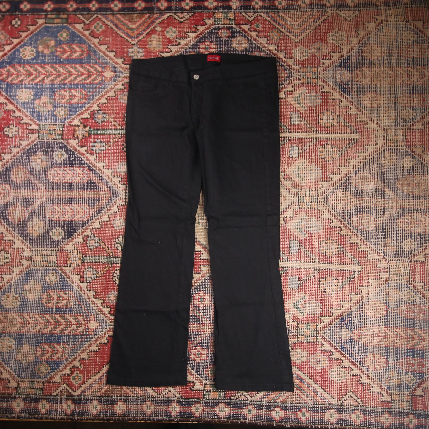 Dickies W34 L27 Straight Leg Black Cotton Blend Trousers