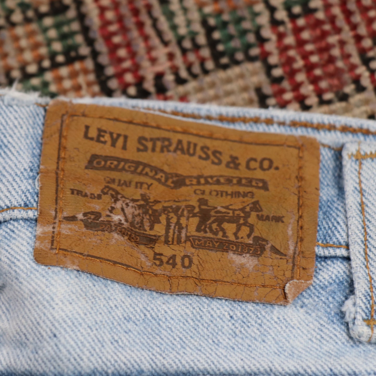 Levi's 540 Orange Tab W34 L29 Relaxed Fit Blue Denim Jeans