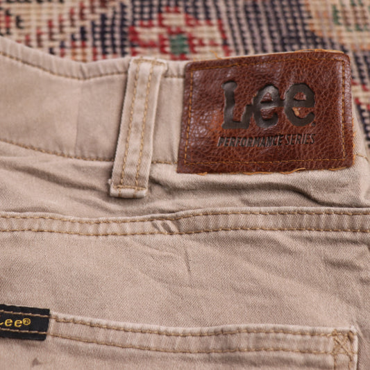 Lee W30 L32 Straight Leg Regular Fit Beige Denim Trousers