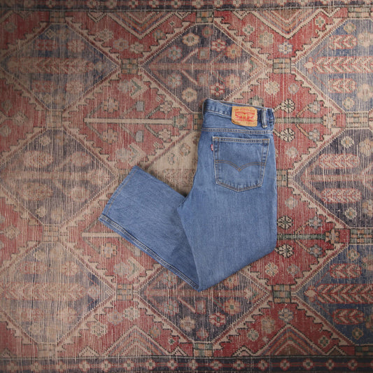 Levi's 516 Red Tab W34 L26 Relaxed Straight Leg Blue Denim Jeans