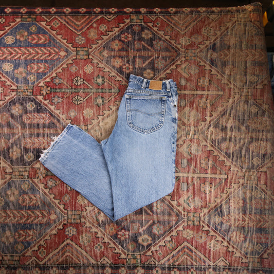 Lee W34 L29 Straight Leg Relaxed Fit Blue Denim Jeans