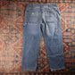 Wrangler W38 L30 Relaxed Classic Ripped Style Blue Denim Jeans