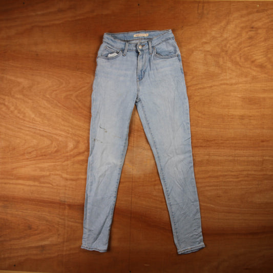 Levi's 721 Red Tab W24 L26 Skinny Blue Denim Jeans