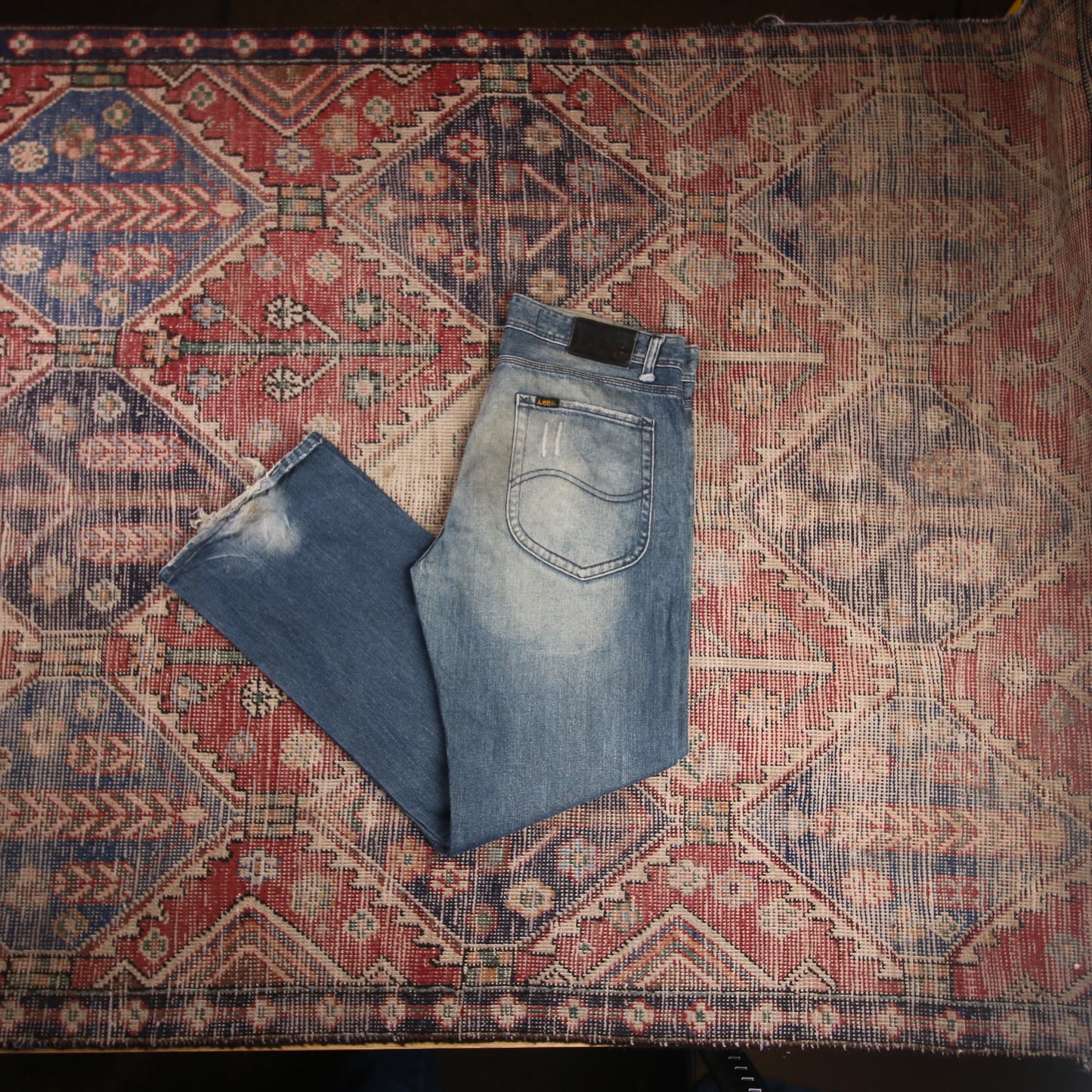 Lee W34 L31 Straight Leg Relaxed Fit Blue Denim Jeans