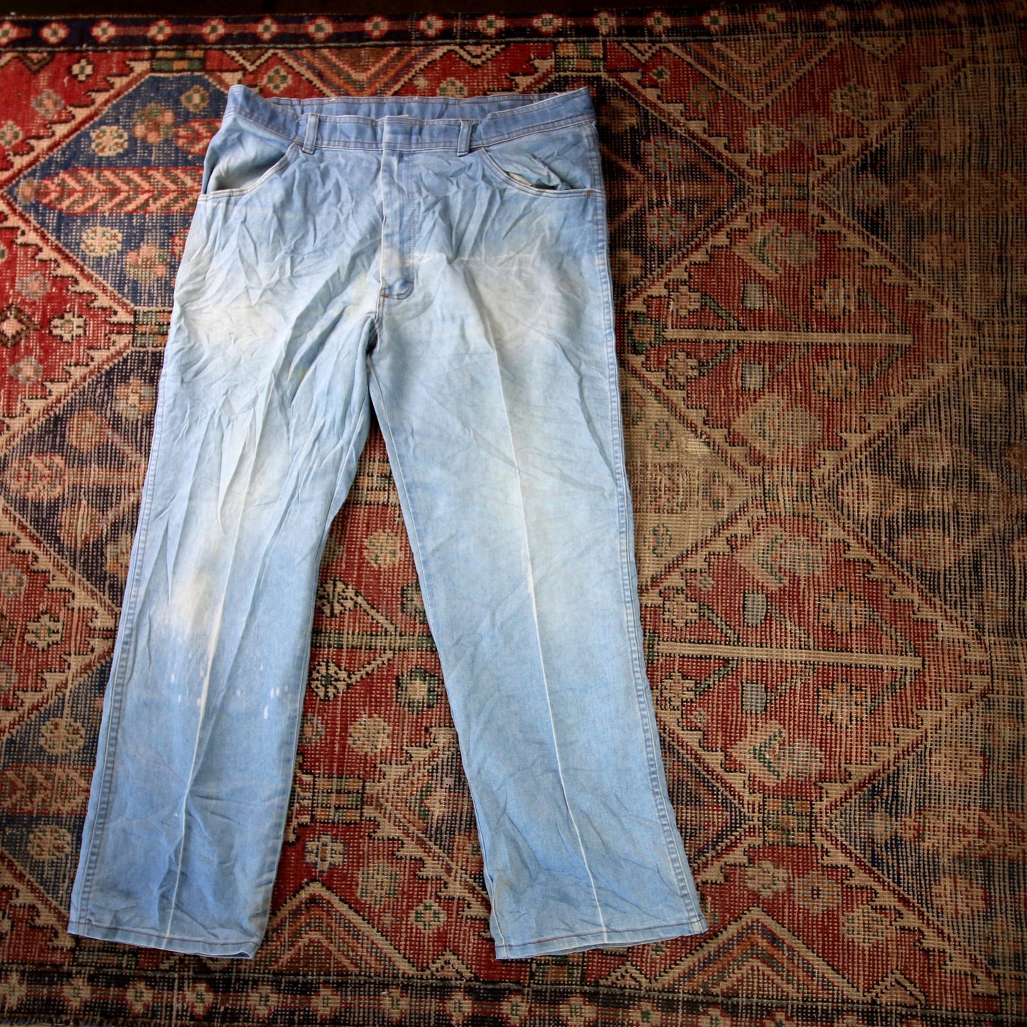 Wrangler W36 L28 Straight Leg Relaxed Fit Blue Denim Jeans