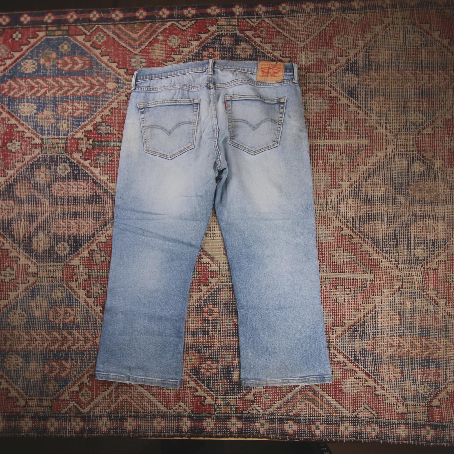 Levi's 527 W36 L24 Bootcut Distressed Style Blue Denim Jeans