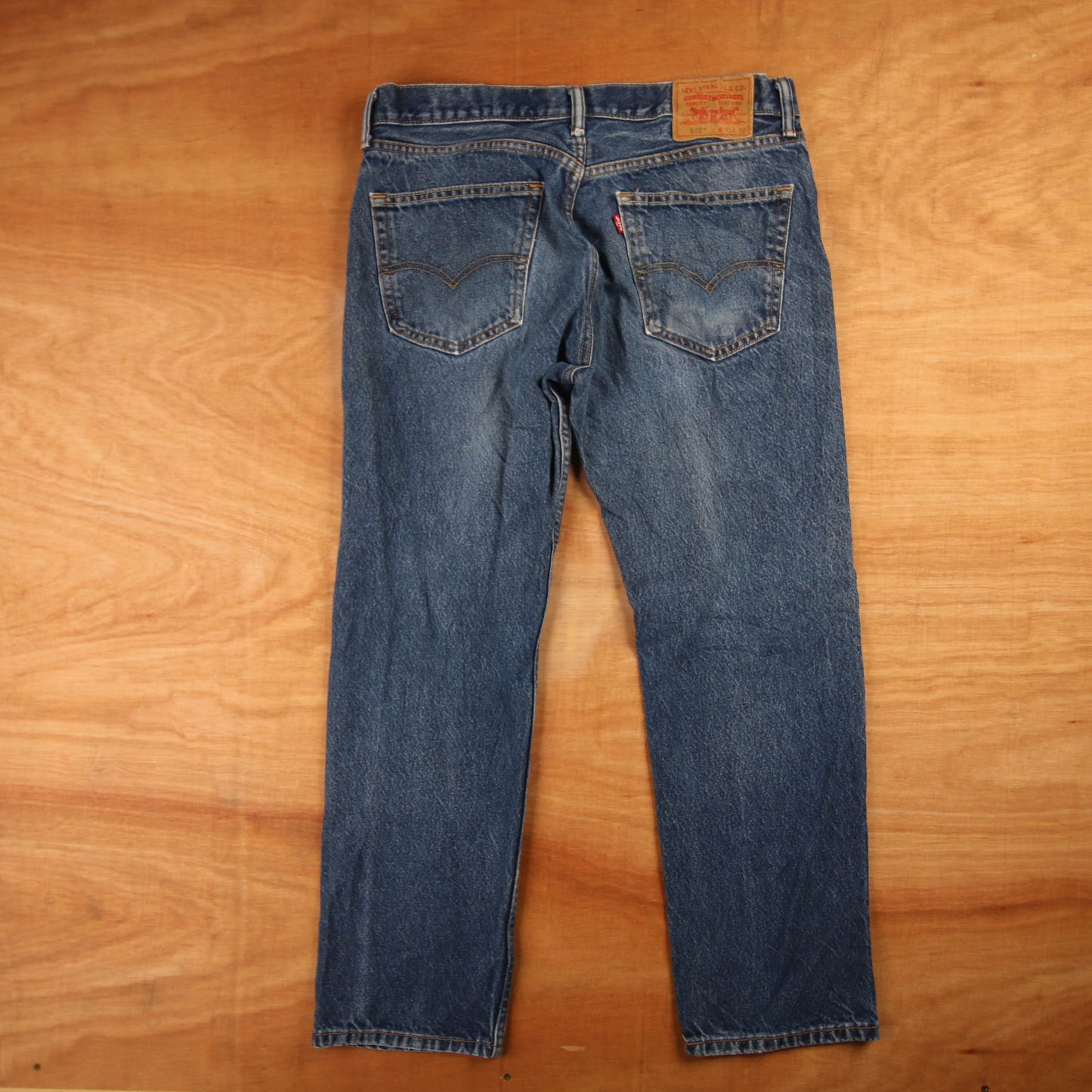 Levi's 505 Red Tab W34 L28 Straight Leg Regular Fit Blue Denim Jeans