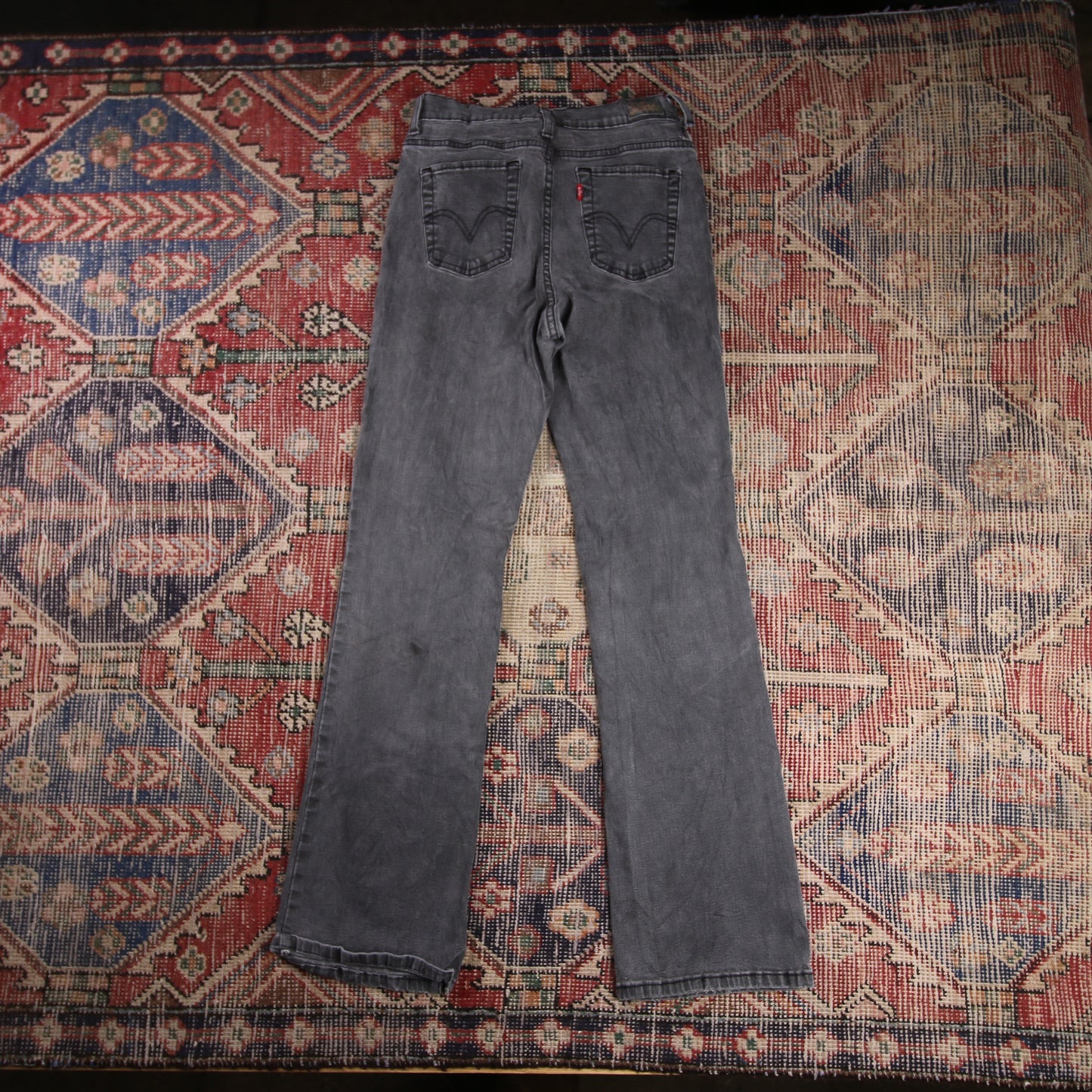 Levi's 512 W26 L30 Flared Black Denim Jeans